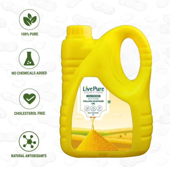 Cold Pressed Yellow Mustard Oil - 2L - Image 3