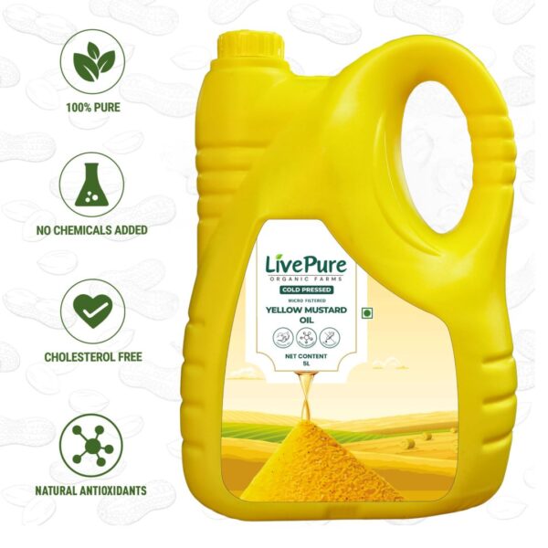Cold Pressed Yellow Mustard Oil - 5L - Image 3